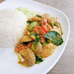 เขียวหวานผัดแห้ง เห็ด