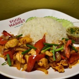 น้ำพริกเผา + ข้าว