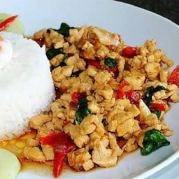 กระเพา+ข้าว