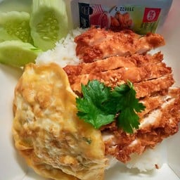 ข้าวไข่เจียว+ไก่ทอด