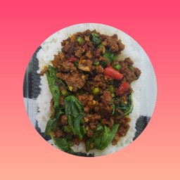 ข้าวราดกะเพราเนื้อสับ