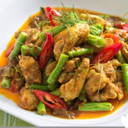 ผัดเครื่องแกงใต้ใส่ถั่วฝักยาว(กับข้าว)