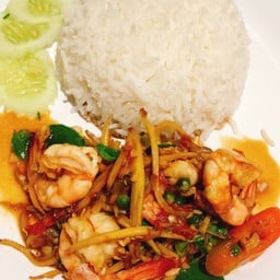 ผัดขี้เมา +ข้าว