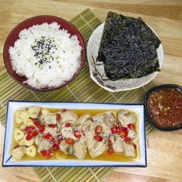 SET หอยนางรมดองซีอิ๊วเกาหลี + ข้าวญี่ปุ่น + สาหร่าย