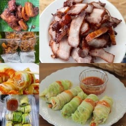 หมูทอดคำตุ้ย & ไข่เจียว,สลัด