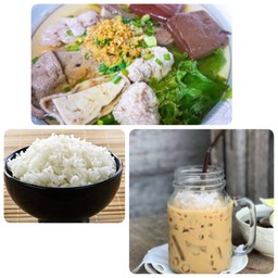 เกาเหลาเลือดหมู+ ข้าวสวย +เครื่องดื่ม