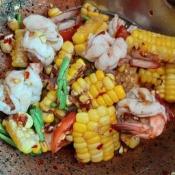 ตำข้าวโพด+กุ้งสด
