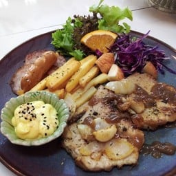 สเต็กหมูพริกไทยดำ