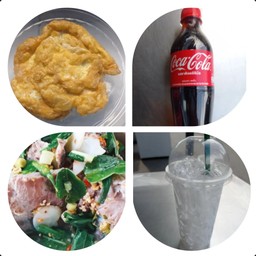 ซุปเปอร์เล้งแซ่บ+ข้าวไข่เจียว+โค้ก+น้ำแข็ง