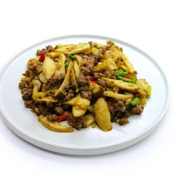 เห็ดออรินจิผัดเนื้อสับ