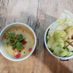 หลนปลาเค็ม+ผักสด