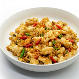 กุ้งคั่วพริกขี้หนูสวน