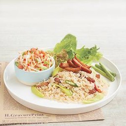 ข้าวผัดหมูเค็ม-ส้มตำ