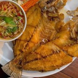 ปลากะพงทอดน้ำปลา(ตัว)