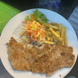 สเต็กหมูสันนอก2ชิ้น