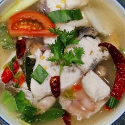 ต้มยำปลากระพงน้ำใส