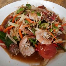 ตำหอยแครง+กุ้ง