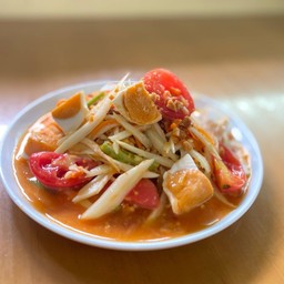 ส้มตำไทย-ไข่เค็ม