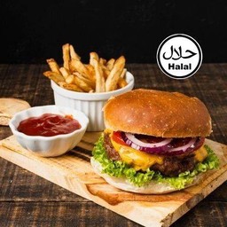 ชุดเล็ก เบอร์เกอร์กุ้งชีส+เฟรนฟราย