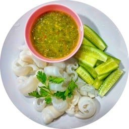 ครัว Indy ยำ กุ้งอบ หมึกลวก หมี่กระเฉด