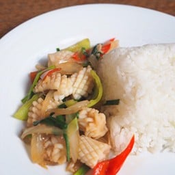 ข้าวราดพริกหยวกกุ้ง