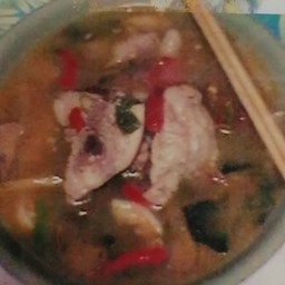 ต้มยำไก่ใบกระเพราน้ำใส