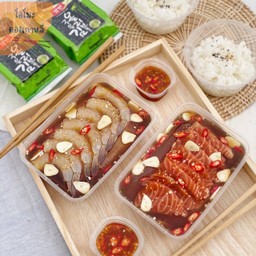 โอโมะดองเกาหลี-แซลมอนดอง&กุ้งดอง&ปูดอง