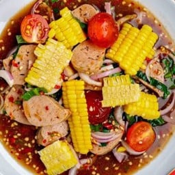 ยำหมูยอข้าวโพดไข่แดง