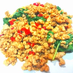 กระเพราหมูสับ(กับข้าว)