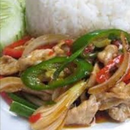 ข้าวราดผัดพริกหมู