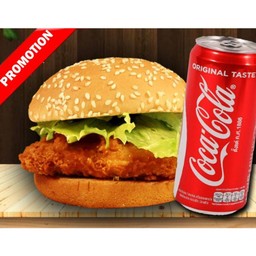 เบอร์เกอร์ไก่ JUMBO +  โค้ก