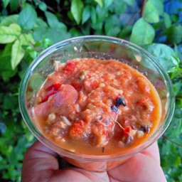 น้ำพริกปลาทูปลาย่างตำสด