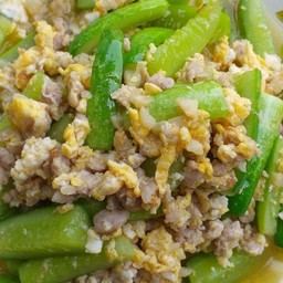 แตงกวาผัดไข่หมูสับ (เป็นกับข้าว)
