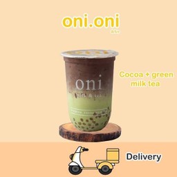 Cocoa-Green tea twotone milk tea