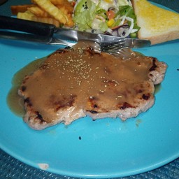 สเต็กหมู พริกไทยดำ