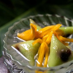 ข้าวต้มน้ำวุ้น ขนุน น้ำเชื่อม