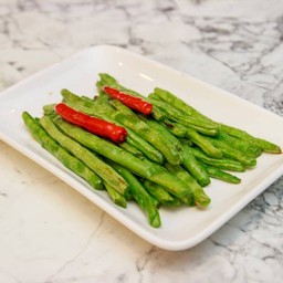 ผัดถั่วแขก เจ