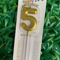 เทียนเลข 5 สีทอง