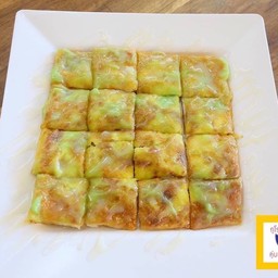 โรตีข้าวโพด+สังขยาใบเตย