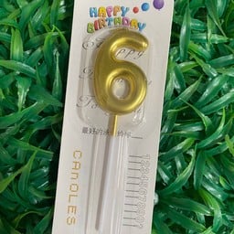 เทียนเลข 6 สีทอง