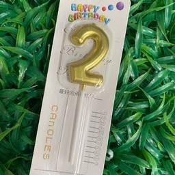 เทียนเลข 2 สีทอง