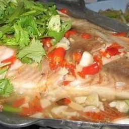 ปลาทับทิมนึ่งมะนาว