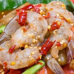 ยำกุ้งแซ่บ(กุ้งดิบปลาร้า)
