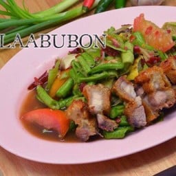 ตำถั่วไทย หมูกรอบ