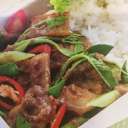 หมูผัดกะปิ+ข้าว