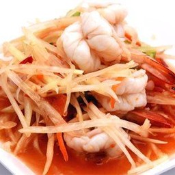 ตำกุ้งสด(กุ้งลวก)