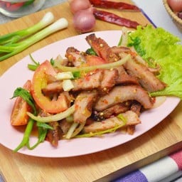 ยำคอหมูย่าง