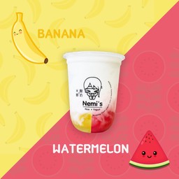 โยเกิร์ตปั่นสด รสกล้วยผสมแตงโม