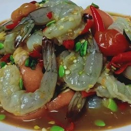 ตำแตง+หมูยอ+กุ้งสด(ปลาร้า)