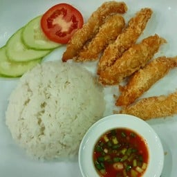 ข้าวไก่ทอดลาบแซ่บ